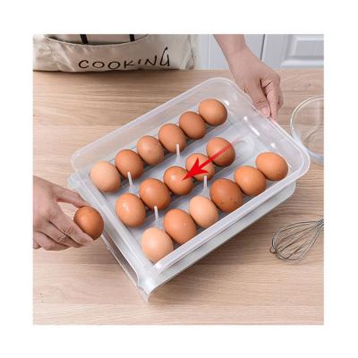 China Creative Home Viable Reusable Automatic Rolling Organizer Food Freezer Tray Egg Storage Kitchen Food Box for sale