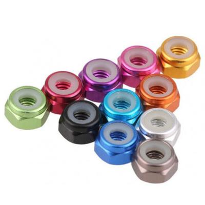 China 100pcs M2 M3 M4 M5 M6 Heavy Industry Insert Colored Aluminum Nylon Nylon Lock Nut for sale