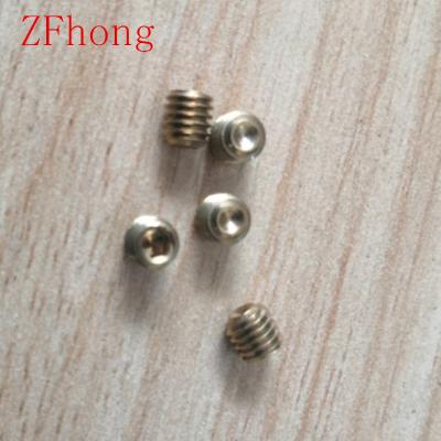 China 1000pcs/bag DIN916 HEX Brass Hex Socket Worm Set Screws M1.6 M2 M2.5 M3*3/4/5/6/8/10/12 for sale