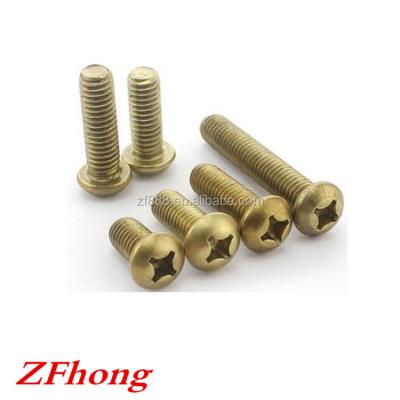 China Mechinery m2, M2.5, m3, m4, m5, M6 Phillips brass pan head machine screws for sale