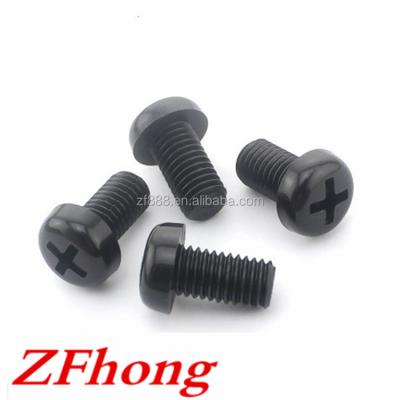 China Mechinery M2 On M8 Phillips Black Nylon Plastic Pan Head Machine Screw for sale