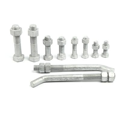 China Machinery Factory Price Hex Head Bolt Nut Hot Dip Galvanized Hex Bolt And Nut for sale