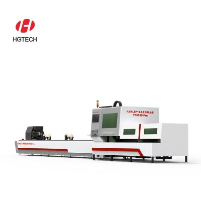 China Automatically Position Professional HGTECH 1000W 1500W 2000W 3000W Pipe Tube Fiber CNC Laser Cutting Machine for Metal for sale