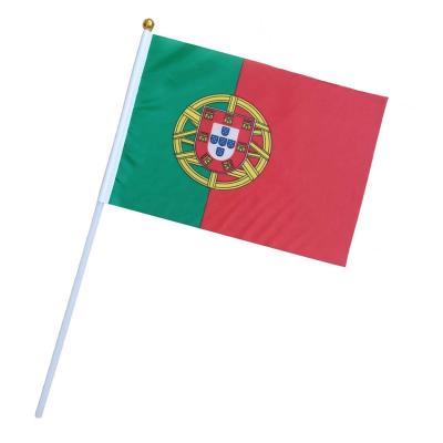 China Sports And Games 2022 World Cup Top 32 Country Portuguese PT Portugal Hand Waving Flags for sale