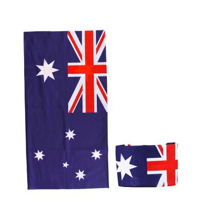 China Custom Fashion Australia Country Flag Design Tube Scarf Face Covers Neck Wear Seamless Bandanas for sale