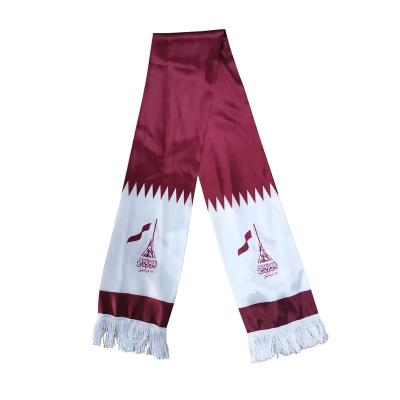 China Custom Neck Wear Fans Cheer Satin Polyester Cheap Football Fans Neck Wear Qatar Scarf for sale