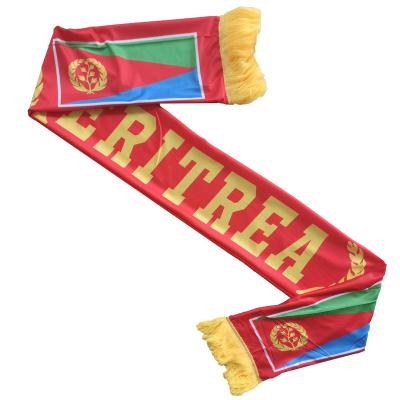 China Neck Wear Digital Printing Eritrea Scarf Custom Fans Cheer Polyester Football Fans Neck Wear Cheap Knitted Soccer Scarf for sale