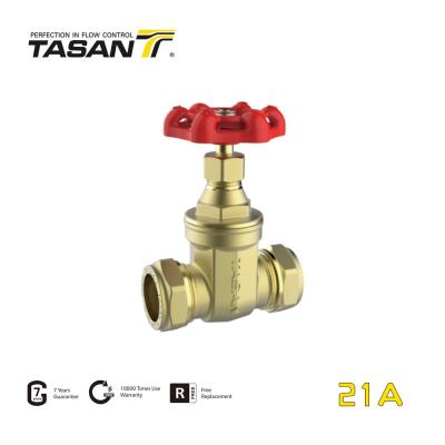 China Oil Pipelines PN20 3 Inch Brass Gate Valve With End Compression 21A for sale