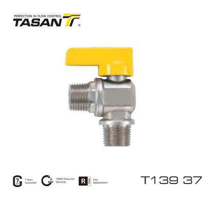 China Aluminium Handle 1/2inch X 1/2inch Brass Gas Valve Tasan Valves T139 37 for sale