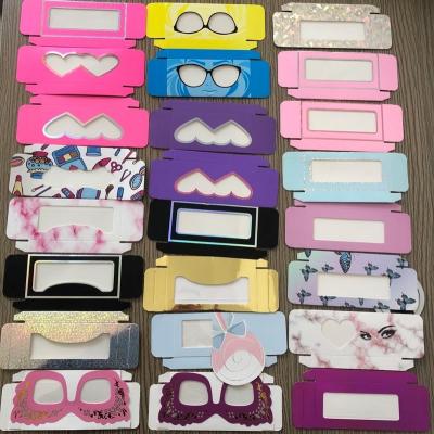 China Recycled Materials Card Mink Lashes Eyelash Packaging Boxes Paper Empty Wholesale Bulk Custom Logo for sale