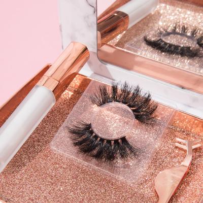 China Boutique Exquisite Customizable Wholesale Luxury False Eyelashes 25mm Mink Fluffy Lashes Thick for sale