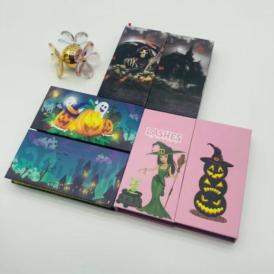 China Custom Logo 2021 New Halloween Recyclable Colorful Pink Fake Lashes Packaging Box Lashes Box lashpackaging wholesale for sale