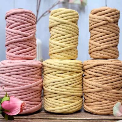 China 9.0MM 28yards 100% COTTON STRANDED COTTON TWINE SINGLE MACRAME ROPE One Thick Roll Macrame Cotton Ropes Wall Deco Rope for sale