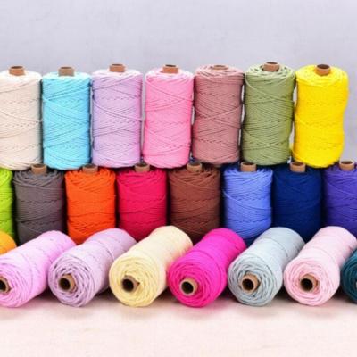 China Super Soft 100% COTTON MACRAME ROPE 3ply Cotton Rope 3ply Twist Rope 3.0MM 300gram for sale