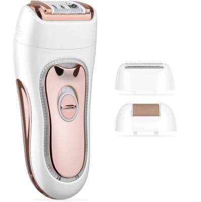 China Single Blade Kingworth 3 in 1 Led Light Fiber Remover Epilator Grooming Kit Women Electric Shaver Razor for sale