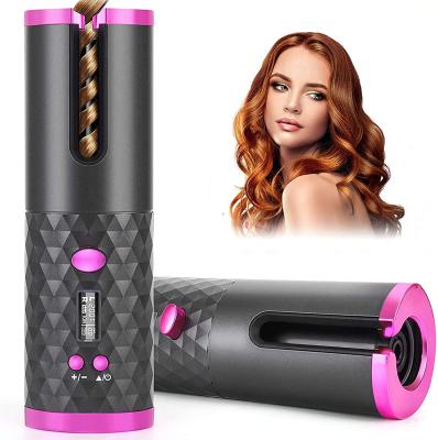 China Kingworth 2022 Ceramic Hair Curler Maker Auto Automatic Cordless Portable Cordless Hair Curler for sale