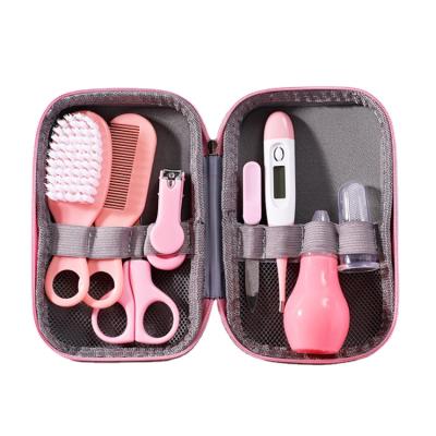 China Kingworth 8 in 1 Baby Care Set Bag Shampoo Massage Brush Pink Baby Care Kit Bag KWE-001 for sale