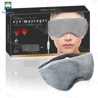 China Kingworth Smart Electric Eye Massager Gray Short Plush Usb Heating Face Massaging Eye Mask for sale