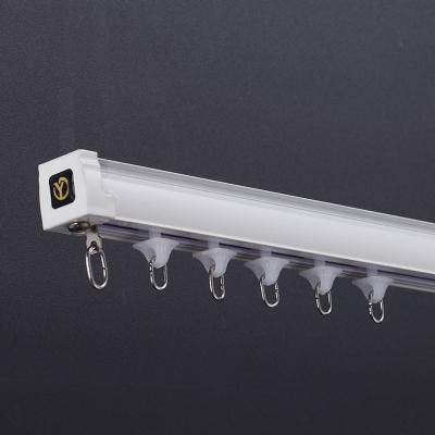 China Popular Hot Sales Aluminum Bendable Heavy Duty White Push Rope Rail Accessories Coated Curtain Track for sale