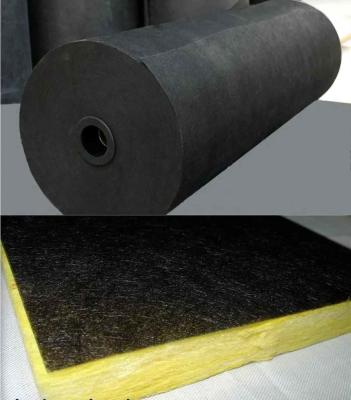 China 45g black color Non Woven Fiberglass mat For Acoustic Ceiling Panel for sale