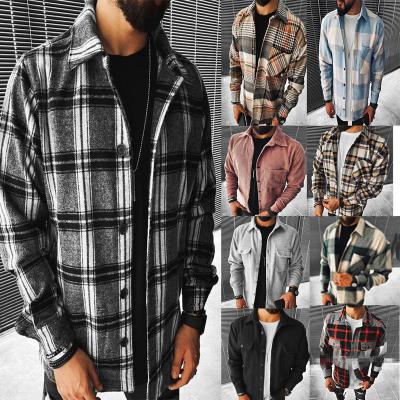 China Casual cargo brand plus size punk shirts HIP HOP plus size classic loose plaid men's shirts new spring 2021 Autumn Plus long oversize for sale