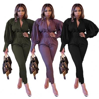 China FYLNew design Anti-wrinkle plus comfortable frontier lady's breath sports girdle solid color women's open suit long pants two pieces pants for sale