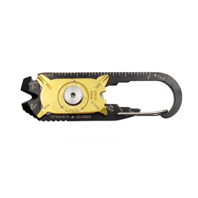 China 20 in 1 Outdoor Multifunctional Key Chain EDC Instrument Hang Buckle With Carabiner Cutting Rope Key EDC-04 for sale