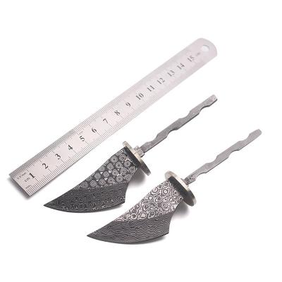 China Non-variable Damascus Steel Semi-Complete Manual Knife DIY Forging Fixed Tea Blade Camping Knife for sale