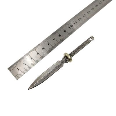 China DIY Non-variable Tea Needle Knife Semi-Complete Damascus Steel One Keel Steel Handle Integrated Hand Pu Brass Guard Pu 'er for sale