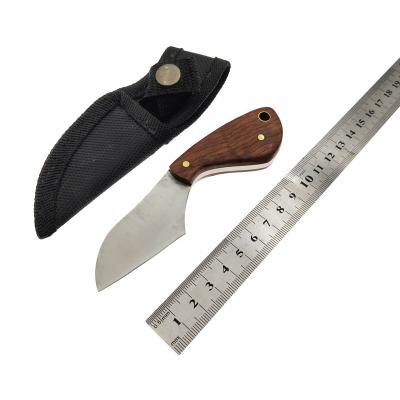 China Stainless Steel Non-variable Straight Fixed Blade 3CR13 Handle Rosewood Blade Knife Camping Hunting Knife Outdoor Sheath for sale