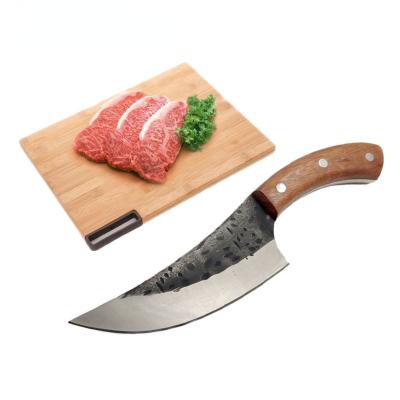 China Non-variable Sharp Blade 58HRC Rosewood Handcrafted Integrated High Carbon Steel Fixed Handle Boning Kitchen Knife Butcher Cleaver for sale