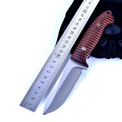 China Non-Variable Wooden Fixed Knife Handmade Tactical Knife Hunting Knife 440C Blade Color Stainless Steel Blade Outdoor Survival Tool for sale