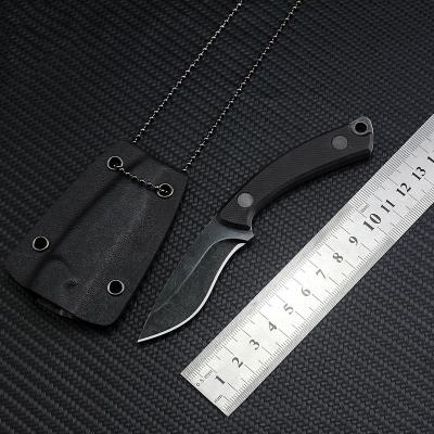 China Stainless Steel Non-variable Integrated G10 Handle Hunting Outdoor Camping Survival Knife Collar With Sheath Mini Fixed Blade Knife for sale