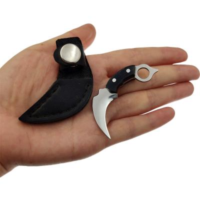 China SK216 Stainless Steel Handle Main Chain Non-variable Mini Portable Tiny Karambit Wood Knife EDC Fixed Blade Opener Knife Opener Gift for sale