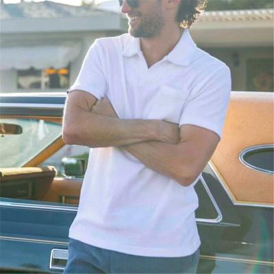 China New summer men's short-sleeved thin casual v-neck solid color short-sleeved QUICK-DRY with pocket short-sleeved wholesale for sale