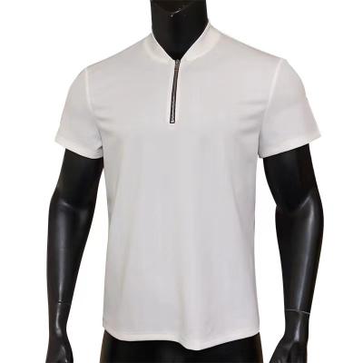 China QUICK DRY Pattern Men's Summer Solid Color Zipper Polo Shirt Men's Short Sleeve Casual Clothing for sale