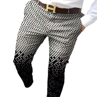 China 2022 New QUICK DRY Men's Casual Abstract Contrast Color Printing Pants European Mid Waist Casual Micro Elastic Pants YSY0525-9 for sale