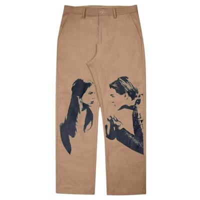 China Spring Bamboo Fiber Mens Spandex/Cotton/Cotton Hip Hop Pants Printed Long Tube Hot Jogger Fashion Loose Casual Daily Wear JJS0505-5 for sale