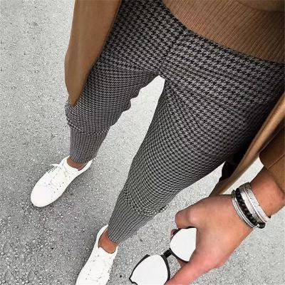 China European and American Spandex/Cotton/Bamboo Fiber Plaid Loungewear Pencil Pants Springs Men's Pants Slim Printed Daily Pants JJS0505-8 for sale