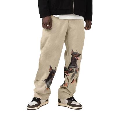 China Spandex/Cotton/Bamboo Fiber Men's Spring Fashion Cotton Hip Hop Style Pants Printed Daily Casual Long Tube Hot And Loose Street Wear JJS0505-6 for sale