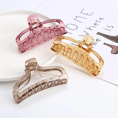 China 6 Styles Transparent Color Ways Simple Solid Simple But Interesting But Popular Hair Claw Acrylic Hair Clips For Girls And Women for sale