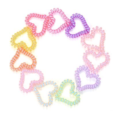 China New Colorful Heart Shape MLS-HM-PH-2923/24 2021 Elastic Hair Phone Ring Hairband High Quality Hair Phonecord For Girls for sale