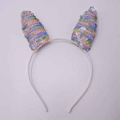 China MLS-OS-HB-4553 Colorful Rabbit Ear With Cute Sequin Decoration Design Headband For Lovely Girls for sale