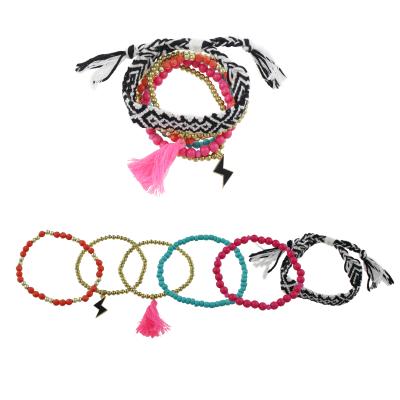 China Lovely Cute Mixed Bracelet Set with Beads Lightning and Tass Bracelet Set with Beads Rectangle and C for Women for sale