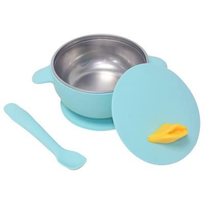 China Contemporary Kids Food Warmer Stainless Steel Bowl Silicone Suction Baby Bowl for sale