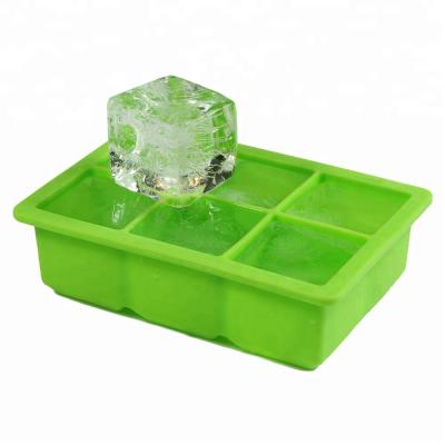 China Large Viable Odorless Silicone Cube Tray With Lid Whiskey Ice Maker Mold for sale