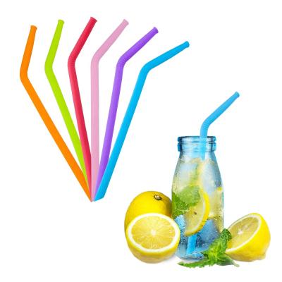 China Viable Wholesale Reusable Collapsible Silicone Drinking Straws With Cleaning Brush for sale