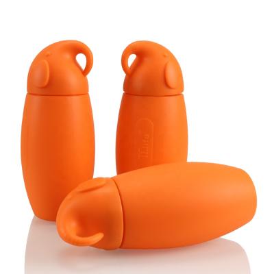 China Sustainable New Design Cute Eco Kids Food Grade Silicone Water Bottle for sale