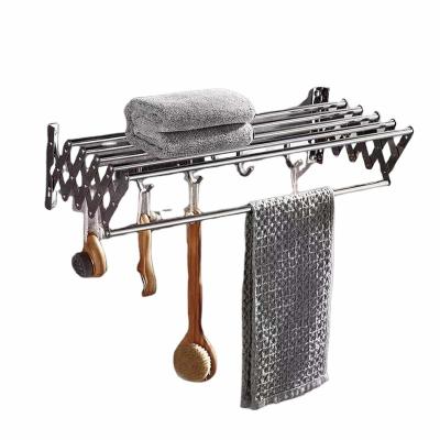 China With Hook Industrial Style Cheap Foldable Bath Towel Rack Clothes Rack With Hook 304 Stainless Steel Towel for sale