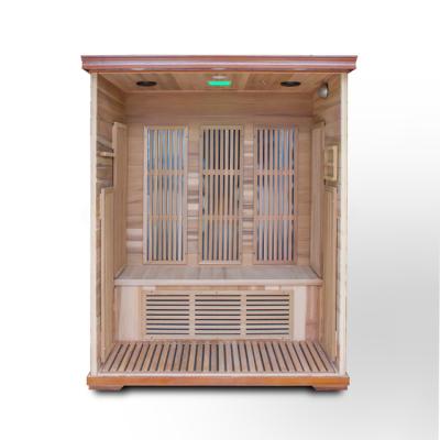 China Sale mini sauna hot room computer control panel red cedar sweat steaming room with professional technical support for sale